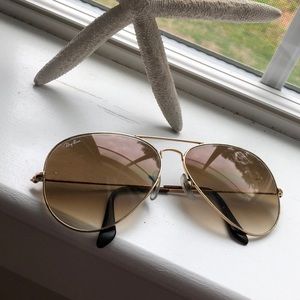Women’s RayBan gold aviator classic